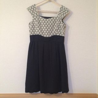 レッセパッセ(LAISSE PASSE)のレッセパッセ美品♡レース切替リボンワンピ(ミニワンピース)