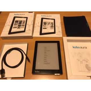 ラクテン(Rakuten)の【kuxxxu様専用】美品 Kobo Aura 楽天 ブラック 初期化済(電子ブックリーダー)