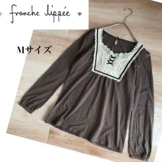 フランシュリッペ(franche lippee)のフランシュリッペ　レース　カットソー　プルオーバー　ブラウン　M ブラウス(カットソー(長袖/七分))