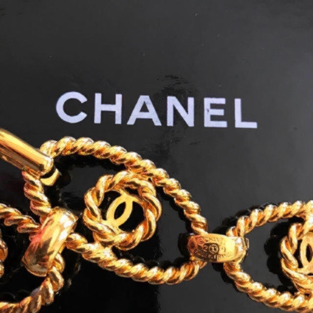 正規品シャネル◆CHANELヴィンテージ品CoCoマークチェーンベルト