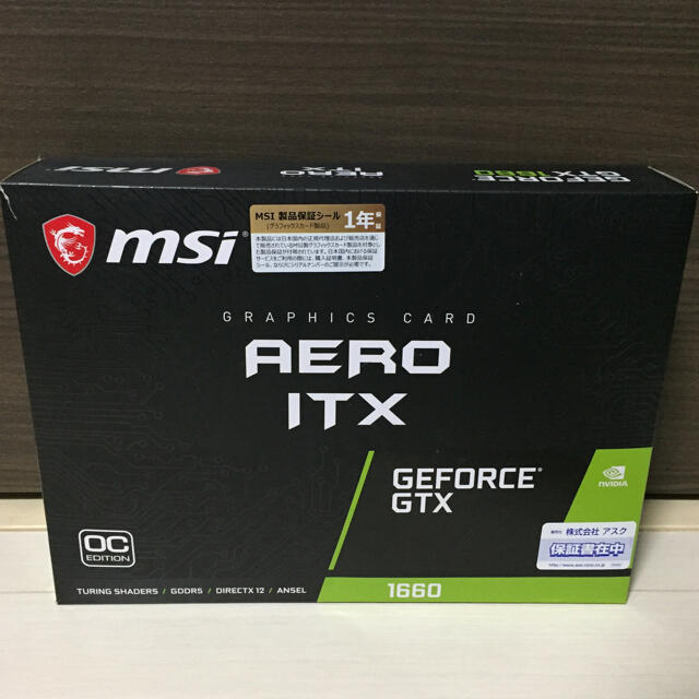 MSI GeForce GTX 1660 AERO ITX 6G VD6919スマホ/家電/カメラ