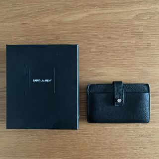 サンローラン(Saint Laurent)のSAINT LAURENT PARIS サンローラン レザーカードケース 黒(パスケース/IDカードホルダー)