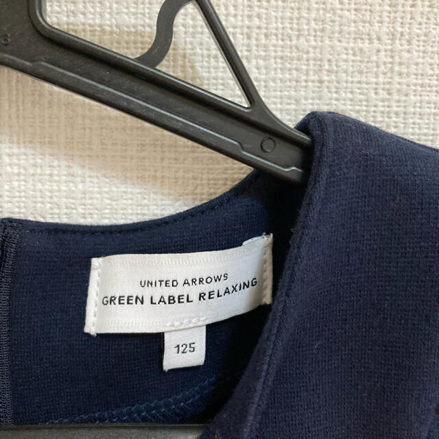 UNITED ARROWS green label relaxing(ユナイテッドアローズグリーンレーベルリラクシング)の【値下げ】グリーンレーベルリラクシング　ワンピース　ネイビー　ツイード　120 キッズ/ベビー/マタニティのキッズ服女の子用(90cm~)(ワンピース)の商品写真