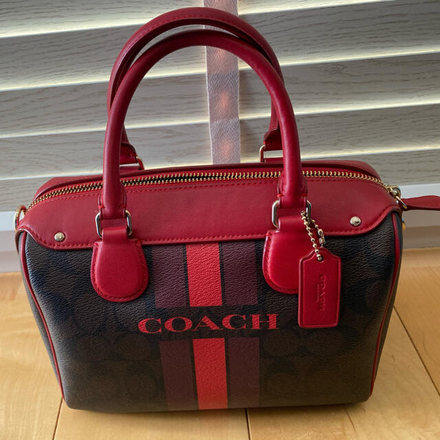 新品級✨COACH コーチ 2wayトートバッグ シグネチャー　デンプシー　赤