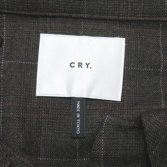 Cry. STORE(クライ)のCRY. クライ 17AW 日本製 ウールベルテッドロングチェスターコート MH17F-09D32 1 ブラウン チェック アウター【中古】【CRY.】 メンズのジャケット/アウター(チェスターコート)の商品写真