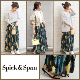 スピックアンドスパン(Spick & Span)のSpick & Span☆オオバナプリントギャザースカート☆スピックアンドスパン(ロングスカート)