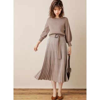 ナチュラルクチュール(natural couture)の新品✩.*˚natural couture 配色ニットプリーツワンピース(ロングワンピース/マキシワンピース)