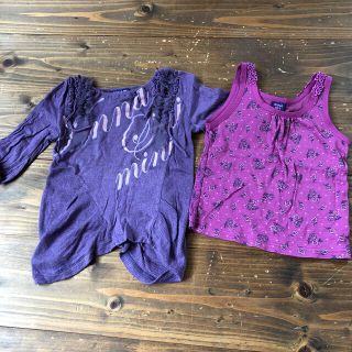 アナスイミニ(ANNA SUI mini)の【中古】ANNA SUI mini☆カットソー＆タンクトップ2枚セット100(Tシャツ/カットソー)