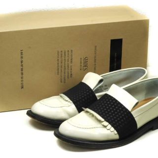 アートカムズファースト(ART COMES FIRST)のART COMES FIRST アートカムズファースト WHITE PATENT FRINGE LOAFER ホワイトパテントフリンジローファー 350-02 8(26.5cm-27cm) ホワイト AVEC CES FRERES エナメル キルト シューズ【中古】【ART COMES FIRST】(ポロシャツ)