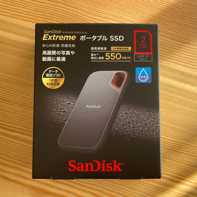 SanDisk ポータブルSSD 2TB 550MB/秒 USB3.1 Gen2