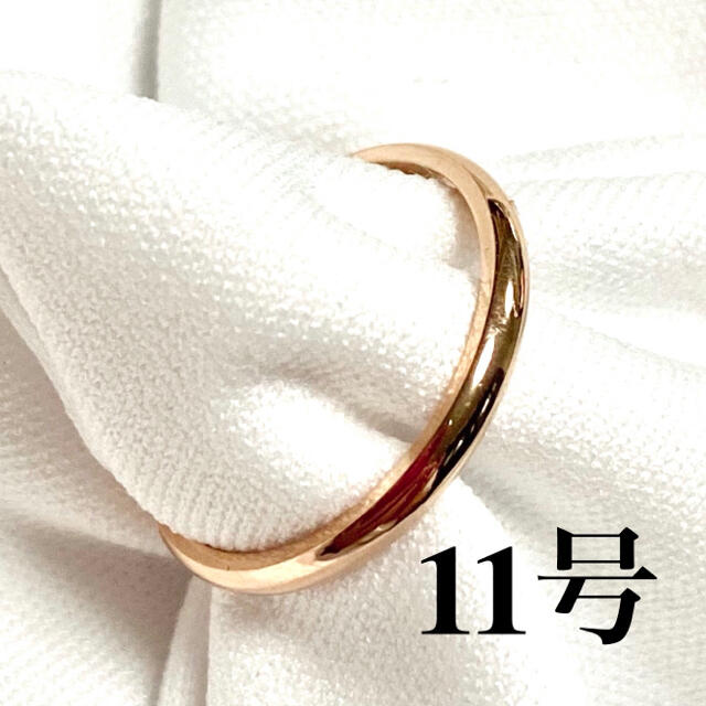 2mm幅　指輪　11号　ピンクゴールド  　甲丸　ステンレス　リング レディースのアクセサリー(リング(指輪))の商品写真
