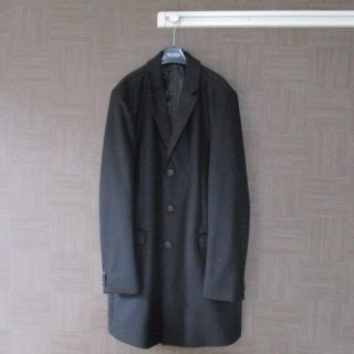 ヒューゴボス(HUGO BOSS)の専用 ヒューゴボス 黒 カシミヤ混コート 54 ルーマニア製 美品(チェスターコート)