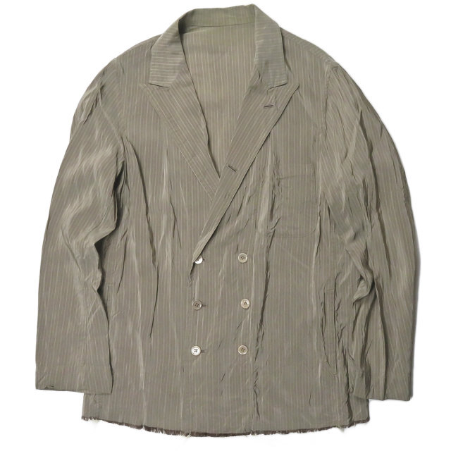 約49cm袖丈tim. Silk Cupra Stripe Pajama Jacket