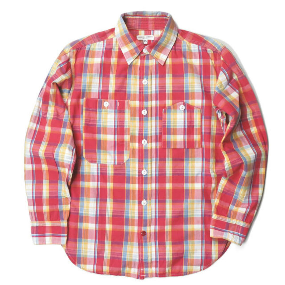 Engineered Garments エンジニアードガーメンツ アメリカ製 Work Shirt Madras Plaid マドラスチェック ワークシャツ XS レッド 長袖 トップス【Engineered Garments】約42cm着丈