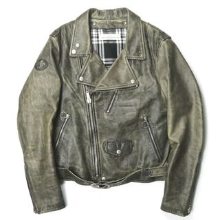 ゴールデングース(GOLDEN GOOSE)のGOLDEN GOOSE ゴールデングース 16AW イタリア製 JACKET CHIODO GOLDEN クラックレザー ダブルライダースジャケット G29MP537-A1 XS ブラック 牛革 カウレザー ヴィンテージ加工 アウター【中古】【GOLDEN GOOSE】(ライダースジャケット)