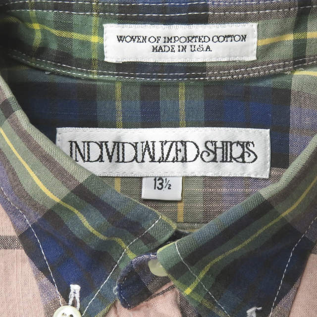 INDIVIDUALIZED SHIRTS(インディヴィジュアライズドシャツ)のINDIVIDUALIZED SHIRTS インディビジュアライズドシャツ アメリカ製 チェックBDシャツ 131/2 ピンク/ネイビー等 長袖 ボタンダウン トップス【中古】【INDIVIDUALIZED SHIRTS】 メンズのトップス(シャツ)の商品写真