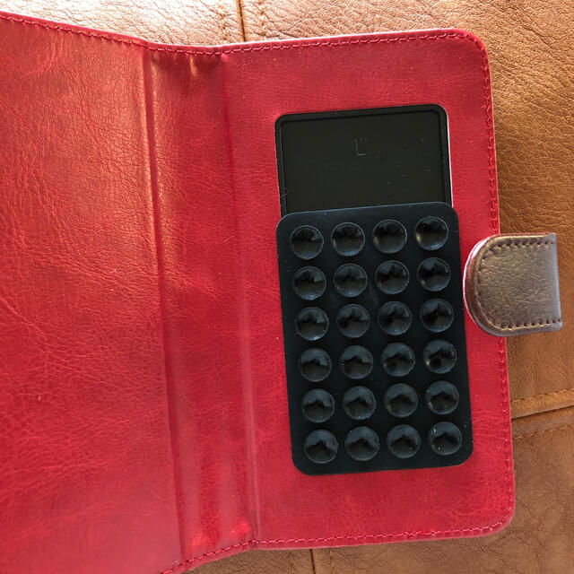Harris Tweed(ハリスツイード)のハリスツイードスマホカバー手帳型赤 ハンドメイドのスマホケース/アクセサリー(スマホケース)の商品写真
