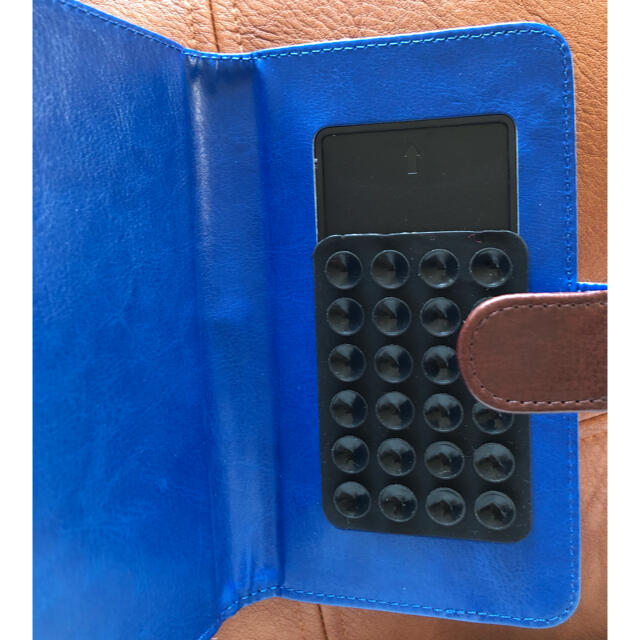 Harris Tweed(ハリスツイード)のハリスツイードスマホケース手帳型青 ハンドメイドのスマホケース/アクセサリー(スマホケース)の商品写真
