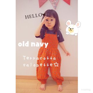 オールドネイビー(Old Navy)の草花柄サロペット 3T/4T(パンツ/スパッツ)