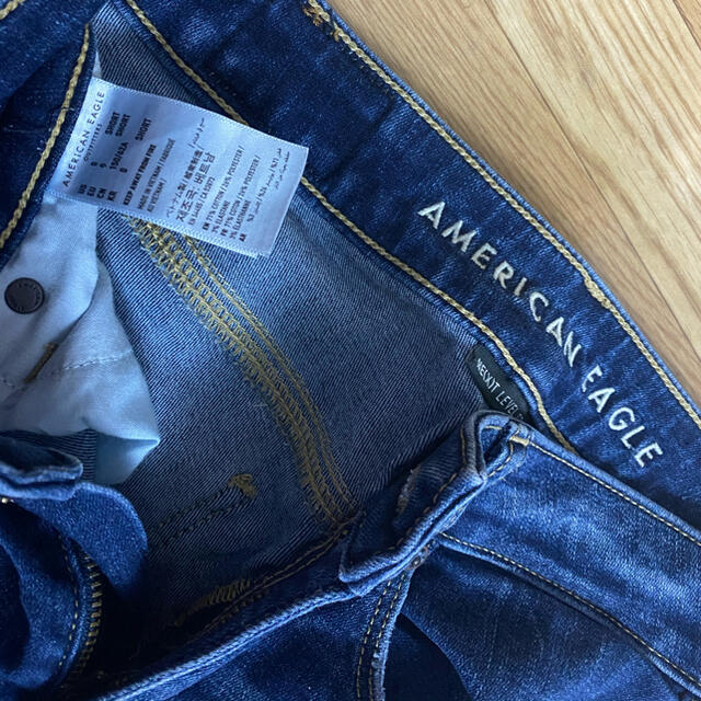 American Eagle(アメリカンイーグル)のアメリカン・イーグル スーパーストレッチ濃紺ダメージスキニー  レディースのパンツ(デニム/ジーンズ)の商品写真