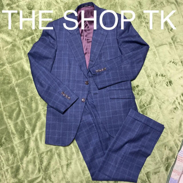 THE SHOP TK ネイビーチェックスーツ