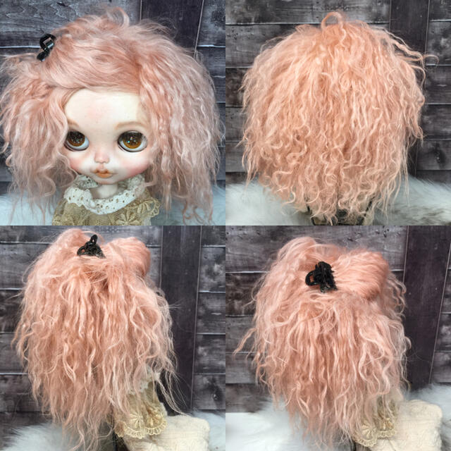 blythe_サーモンピンク✨w-116チベットラムフルスキンウィッグ