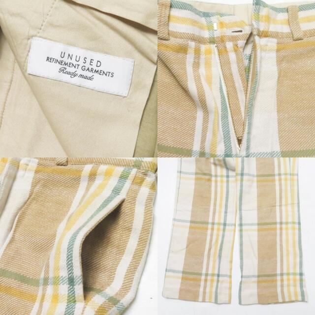 UNUSED(アンユーズド)のUNUSED 19AW check nel pants パンツ メンズ メンズのパンツ(ワークパンツ/カーゴパンツ)の商品写真