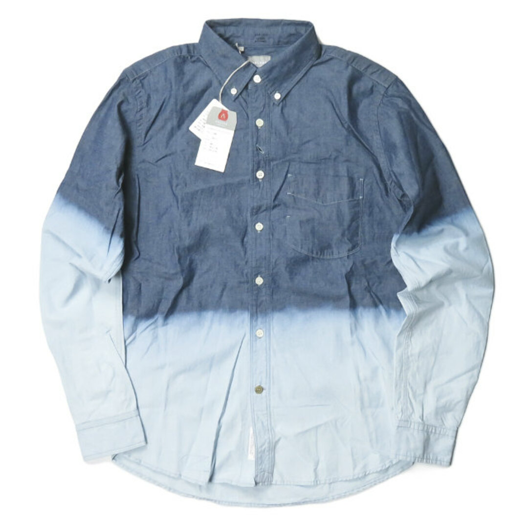 DELUXE(デラックス)のDELUXE デラックス 日本製 SIMON グラデーションシャンブレーBDシャツ 14AD1237 S Indigo × White DELUXE CLOTHING 長袖 バイカラー トップス【新古品】【中古】【DELUXE】 メンズのトップス(シャツ)の商品写真