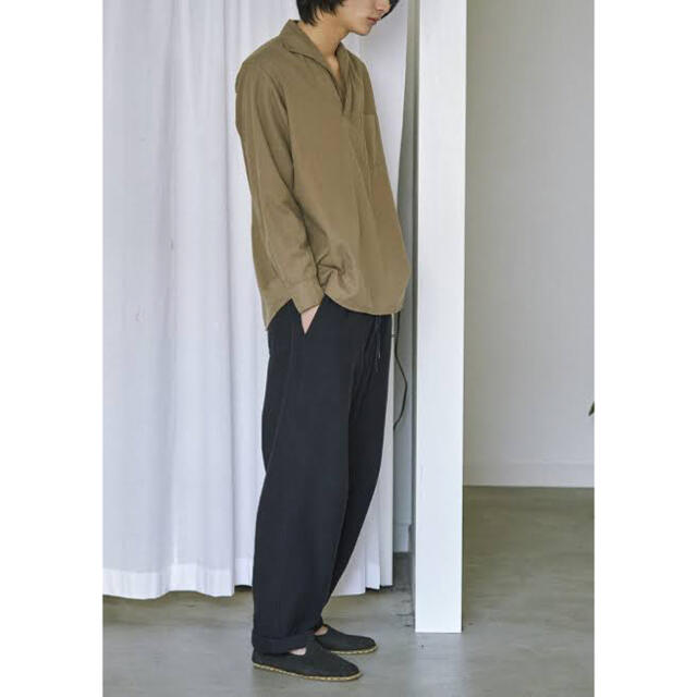 COMOLI (コモリ) コットンネルスキッパーシャツ  KHAKI