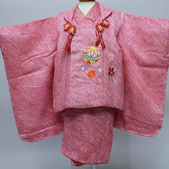 定番超歓迎】 七五三 三歳 女児 被布着物セット 正絹 総絞り 祝着