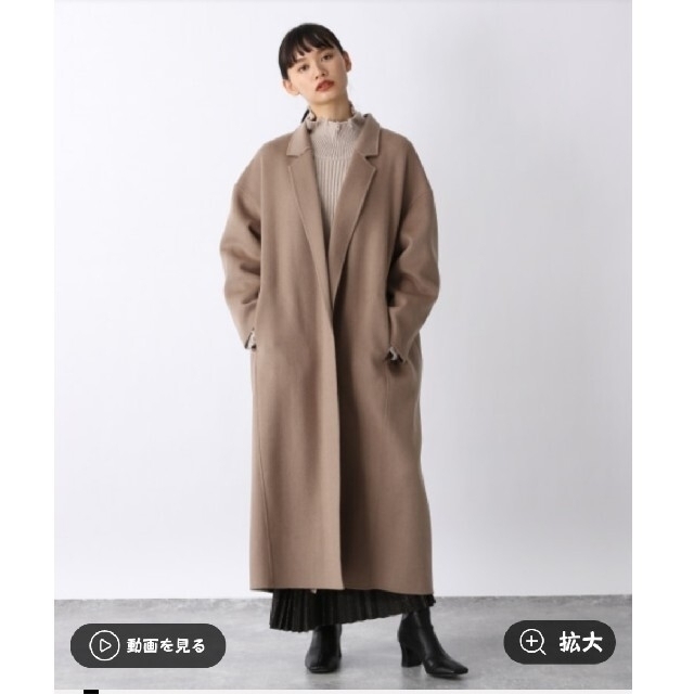 新品タグ付き】JEANASIS ショートビーバーリバーマキシコート ベージュ-