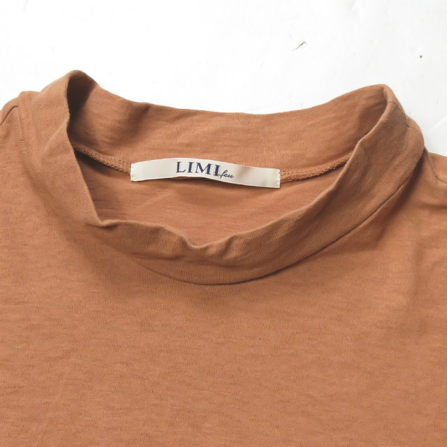 LIMI feu(リミフゥ)のLIMI feu リミフゥ 20SS 日本製 30/-SZ C強撚天竺AHスリットT LN-T35-032 S Brown 長袖 ハイネック カットソー トップス【中古】【LIMI feu】 レディースのトップス(Tシャツ(長袖/七分))の商品写真