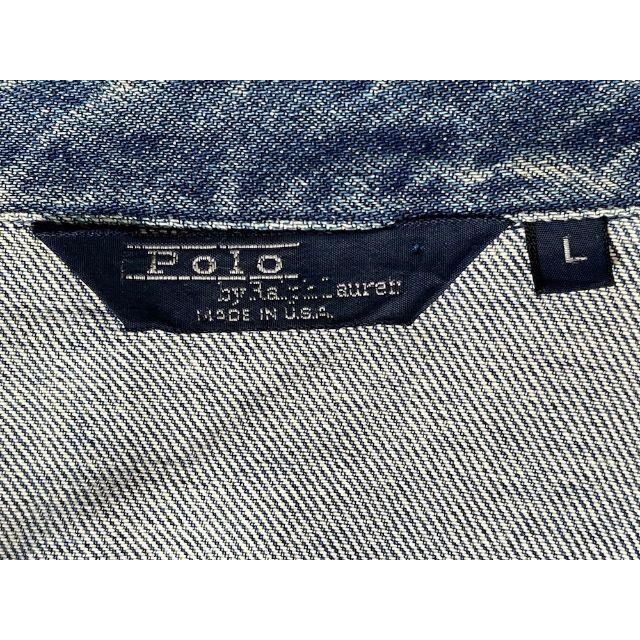 POLO RALPH LAUREN(ポロラルフローレン)のポロラルフローレン 90s ビンテージ チンスト付 デニムジャケット Lサイズ メンズのジャケット/アウター(Gジャン/デニムジャケット)の商品写真