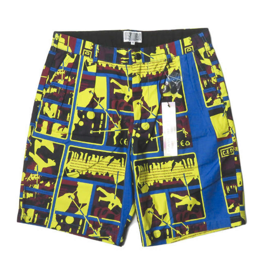 C.E シーイー CARD 2 SHORTS 2タックワイドショーツ CES14PT15-3034 M ブルー ショートパンツ ボトムス【新古品】【C.E】