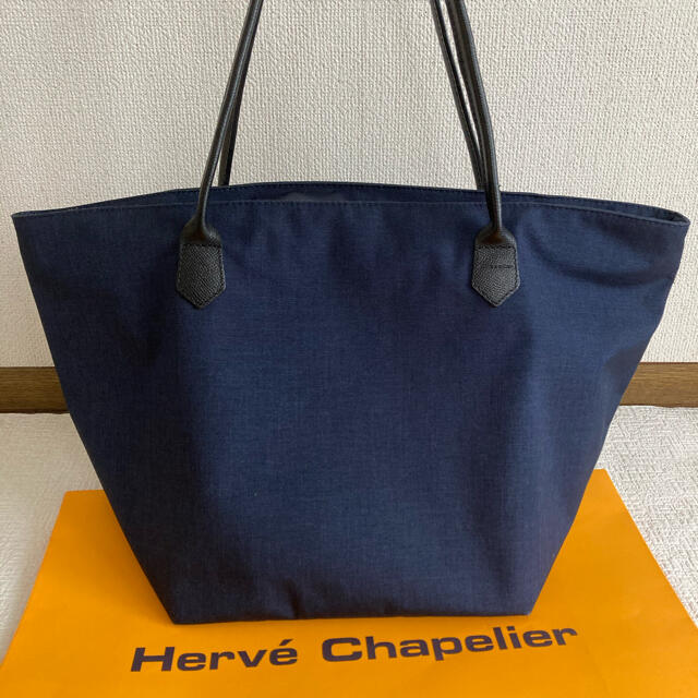 Herve Chapelier エルベシャプリエ 1425 ネイビー 舟形トート レザーハンドルの通販 By ルッツ S Shop エルベシャプリエ ならラクマ