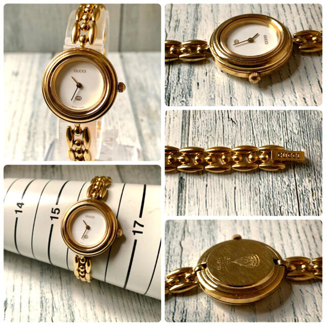 Gucci - 【電池交換済み】GUCCI グッチ 腕時計 チェンジベゼル 1100Lの