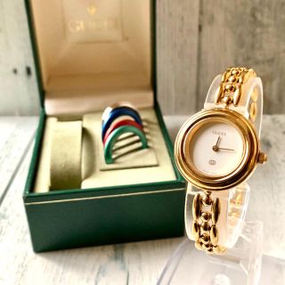 Gucci - 【電池交換済み】GUCCI グッチ 腕時計 チェンジベゼル 1100Lの