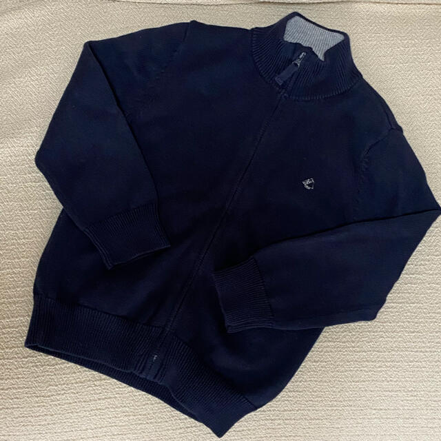 PETIT BATEAU(プチバトー)のプチバトー☆ジップアップカーディガン(110)ネイビー キッズ/ベビー/マタニティのキッズ服男の子用(90cm~)(カーディガン)の商品写真