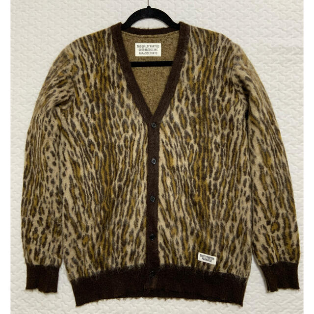 最終値下❗️希少【ワコマリア】モヘアレオパードカーディガン ホット ... ノースフェイス HIMALAYAN パーカー 地図 裏起毛(L)黒 181130
