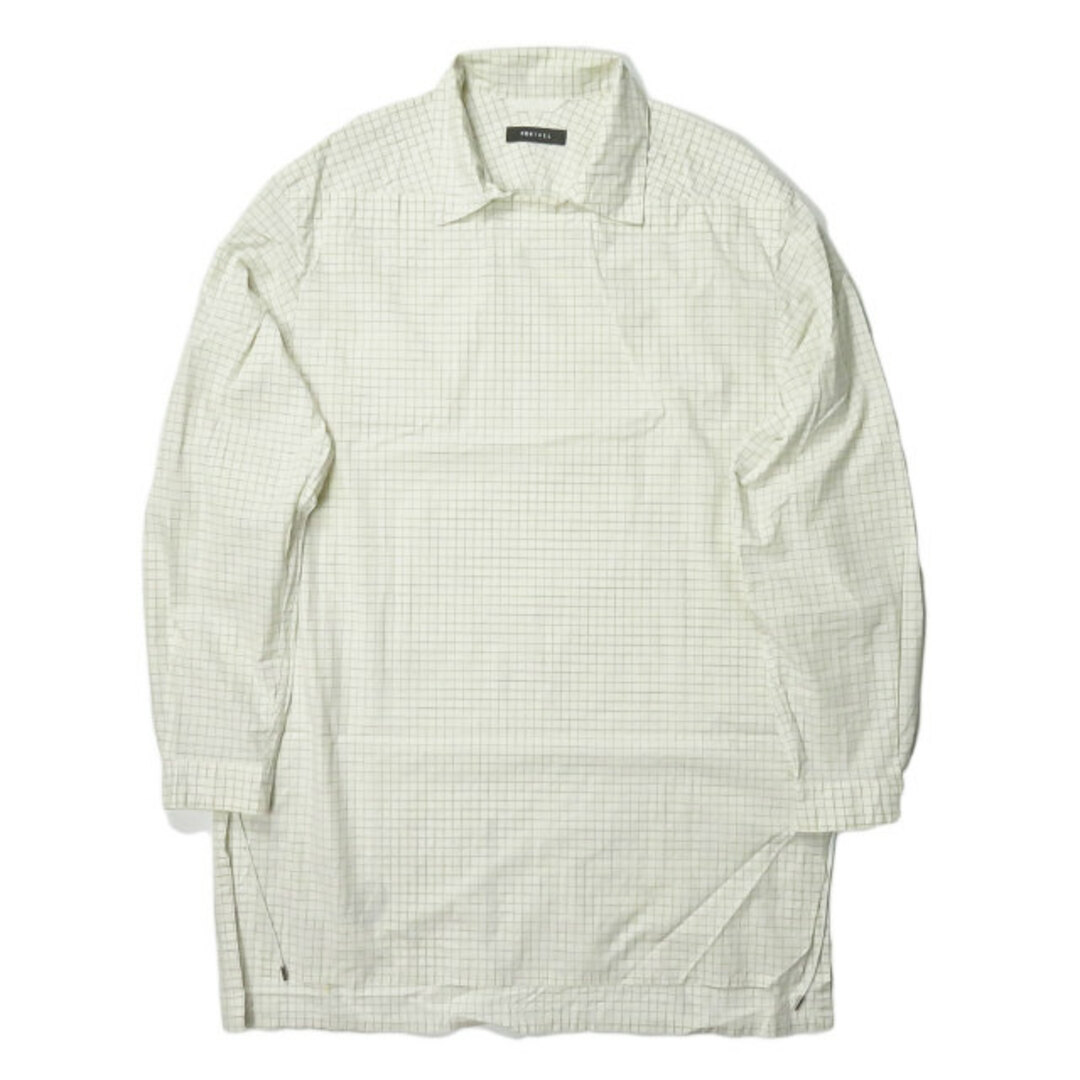 PORTVEL ポートヴェル 20SS 日本製 PULLOVER SHIRT シャーリングチェックロングプルオーバーシャツ 510306 3 ベージュ 長袖 ドローストリング トップス【PORTVEL】