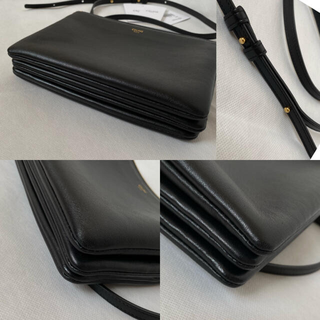 極美品❤CELINE セリーヌ トリオ スモール ショルダーバッグ 黒 極美品❤CELINE セリーヌ トリオ スモール ショルダーバッグ 黒