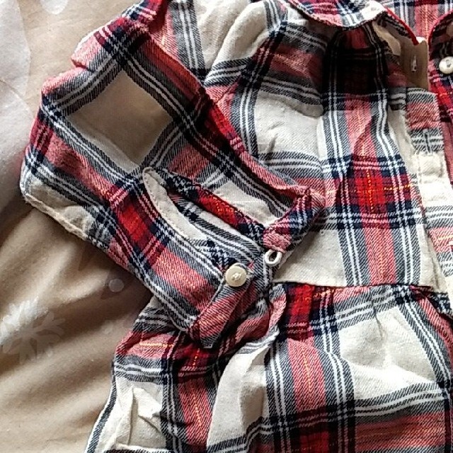H&M(エイチアンドエム)のチェック　ワンピース キッズ/ベビー/マタニティのベビー服(~85cm)(ワンピース)の商品写真