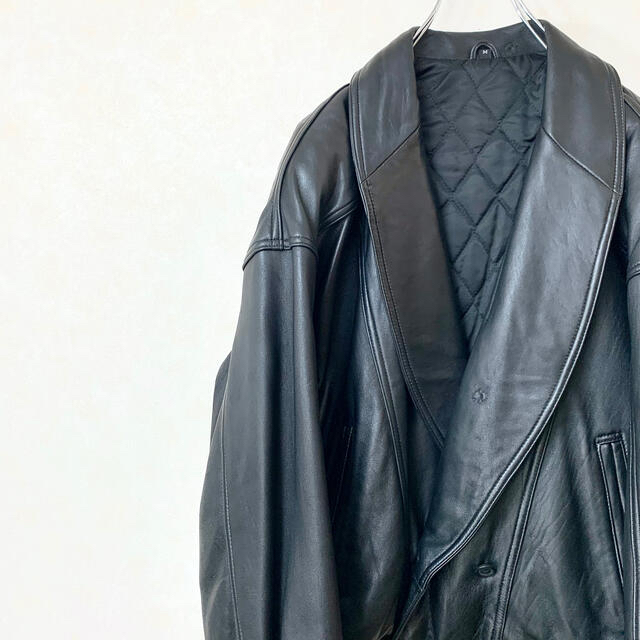 ラムレザージャケット 90年代 古着 ヴィンテージ レトロ 美品 メンズのジャケット/アウター(レザージャケット)の商品写真
