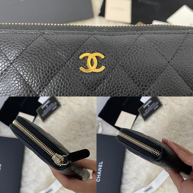 CHANEL(シャネル)の【美品】CHANEL シャネル 長財布 キャビアスキン ブラック レディースのファッション小物(財布)の商品写真