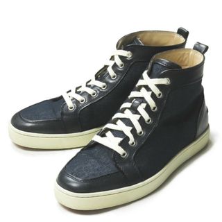 Christian louboutin デニム ハイカット スニーカー 紺 42