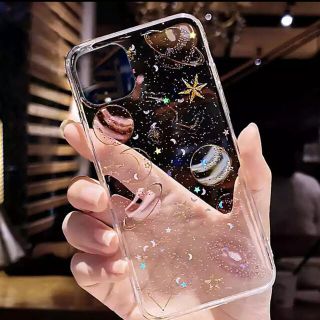 iPhone11proケース iPhoneケース 韓国雑貨　宇宙 透明 クリア(iPhoneケース)