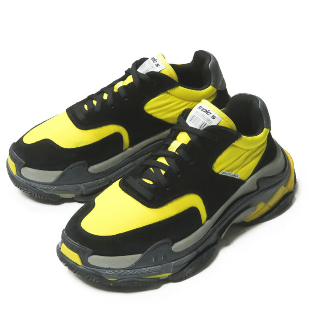 Balenciaga(バレンシアガ)のBALENCIAGA バレンシアガ TRIPLE S トリプルエス 533886 42(27.5cm) ブラック/イエロー ヌバック トレーナー スニーカー シューズ【中古】【BALENCIAGA】 メンズの靴/シューズ(スニーカー)の商品写真