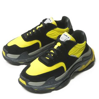 バレンシアガ(Balenciaga)のBALENCIAGA バレンシアガ TRIPLE S トリプルエス 533886 42(27.5cm) ブラック/イエロー ヌバック トレーナー スニーカー シューズ【中古】【BALENCIAGA】(スニーカー)