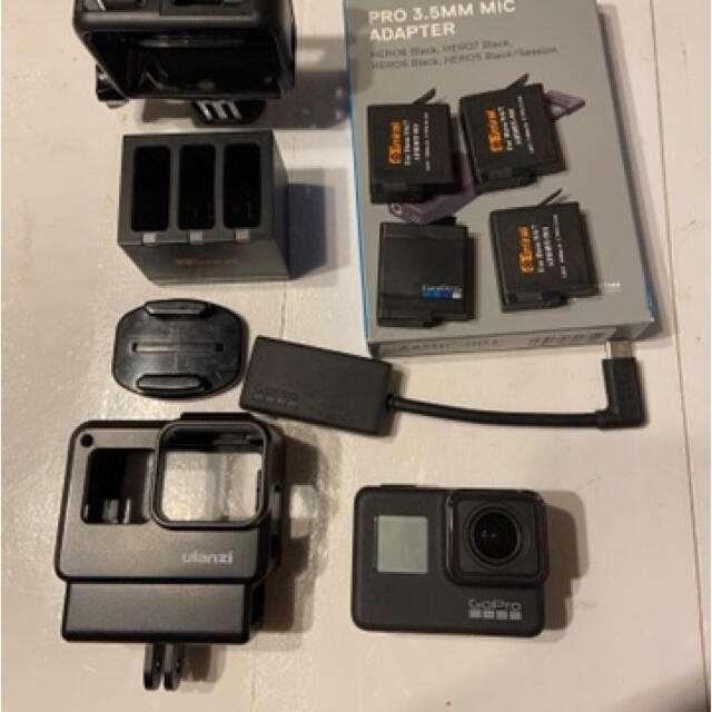 ビデオカメラGopro hero7 black 外部マイクアダプター バッテリーなど