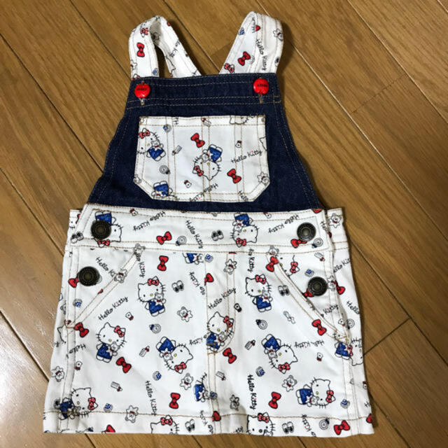 ハローキティ(ハローキティ)の【美品】キティーちゃんワンピース キッズ/ベビー/マタニティのベビー服(~85cm)(ワンピース)の商品写真